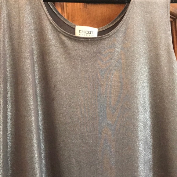 Chico’s Green and Silver Tank Tops, Size 2 - Picture 5 of 5
